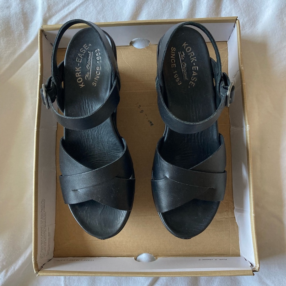 Kork-Ease Women's Black Sandals Size 8M - Picture 1 of 16